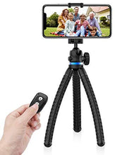 Load image into Gallery viewer, Phone Tripod, 12 Inch Flexible Cell Phone Tripod Stand Holder with Wireless Remote