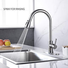 Load image into Gallery viewer, Stainless Steel Kitchen Faucets, High Arc Single Handle Pull out Brushed Nickel Kitchen Fa