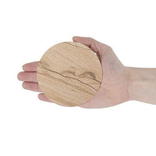 Load image into Gallery viewer, Sandstone Wood Absorbent Coaster, 4 inch round, Desert Sand w/Holder