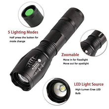 Load image into Gallery viewer, Tactical Flashlight 5 Lights Modes, Ultra-bright Zoom Function and IP65 Waterproof Handheld Flashlights