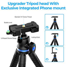 Load image into Gallery viewer, Phone Tripod, 12 Inch Flexible Cell Phone Tripod Stand Holder with Wireless Remote