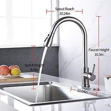 Load image into Gallery viewer, Stainless Steel Kitchen Faucets, High Arc Single Handle Pull out Brushed Nickel Kitchen Fa