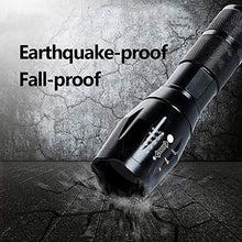 Load image into Gallery viewer, Tactical Flashlight 5 Lights Modes, Ultra-bright Zoom Function and IP65 Waterproof Handheld Flashlights