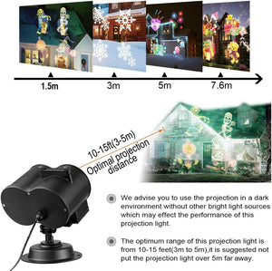 Ocean Wave Christmas Projector Lights, Remote Control 2-in-1 Moving Patterns