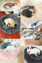 Load image into Gallery viewer, Soft Long Plush Round Pet Dog Bed for Small Medium Dogs