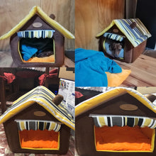 Load image into Gallery viewer, New Home Shape Foldable Pet Cave House Nest for Cat and Dog