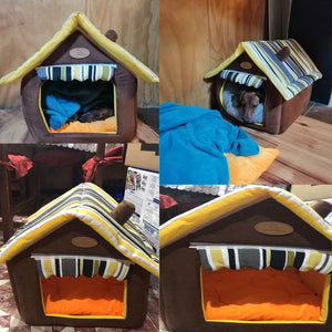 New Home Shape Foldable Pet Cave House Nest for Cat and Dog