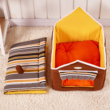 Load image into Gallery viewer, New Home Shape Foldable Pet Cave House Nest for Cat and Dog