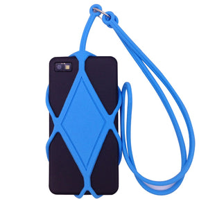 Universal Silicone Cell Phone Holder Case Cover with Neck Strap