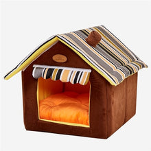 Load image into Gallery viewer, New Home Shape Foldable Pet Cave House Nest for Cat and Dog