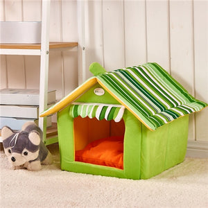 New Home Shape Foldable Pet Cave House Nest for Cat and Dog