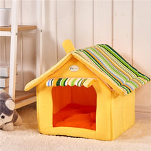 Load image into Gallery viewer, New Home Shape Foldable Pet Cave House Nest for Cat and Dog