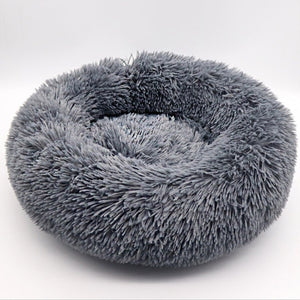 Soft Long Plush Round Pet Dog Bed for Small Medium Dogs