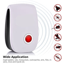 Load image into Gallery viewer, Ultrasonic Anti Mosquito Repellent Insect Repeller Rejector for Mouse Mole Flies Cockroach Rat and Bug