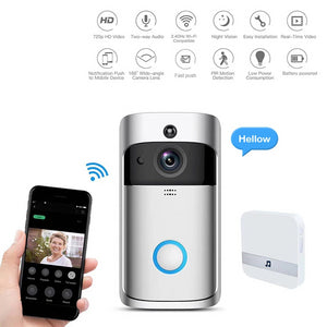 Smart Wireless Wifi Video Doorbell Intercom 720P Phone Call Camera Infrared Remote Record Home Security Monitoring