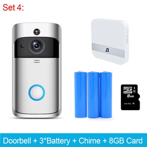 Smart Wireless Wifi Video Doorbell Intercom 720P Phone Call Camera Infrared Remote Record Home Security Monitoring